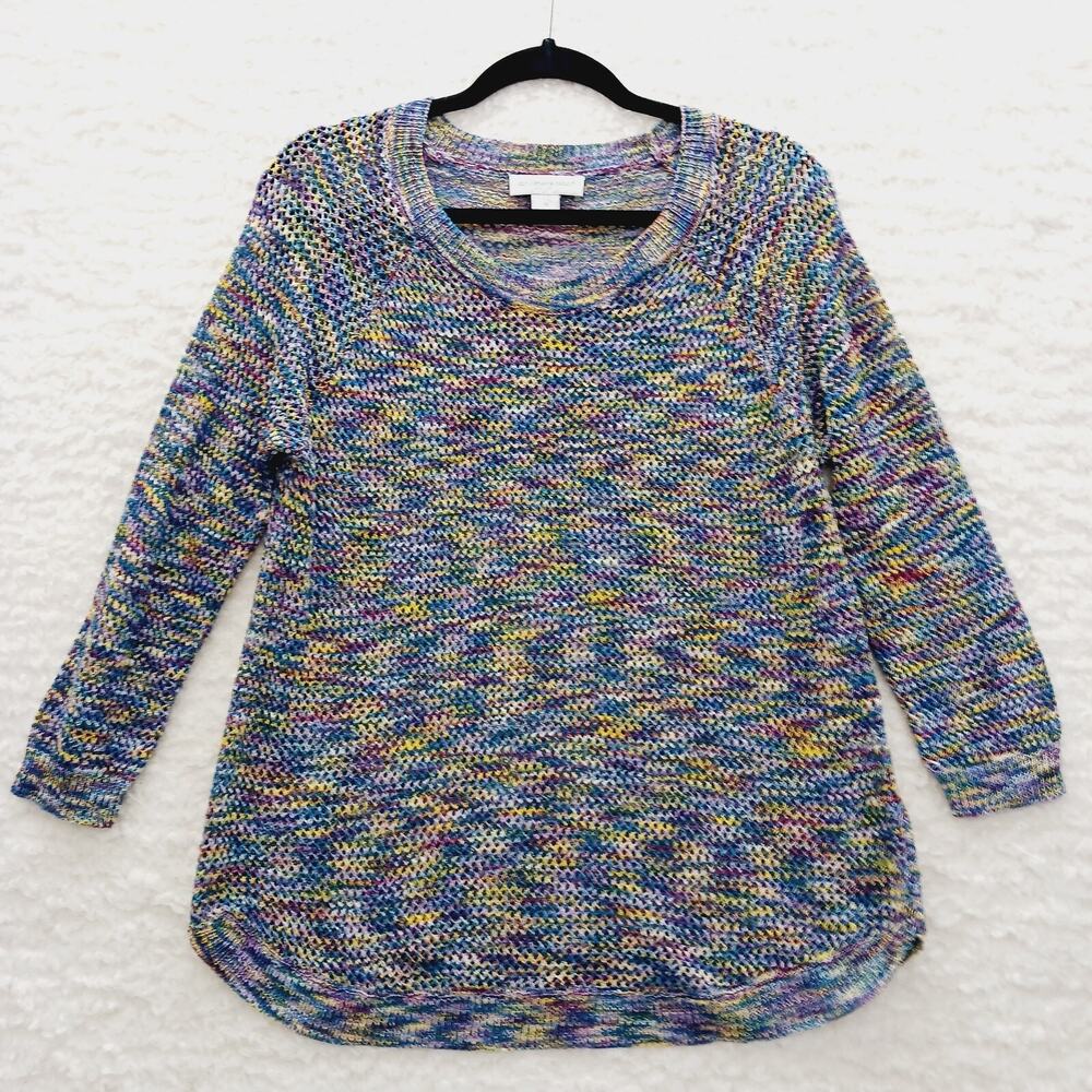 Sweater Tweedcore Pullover Dopamine Dressing Casual Cozy Vacation Resort Size M